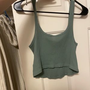 Green Croped Tank Top